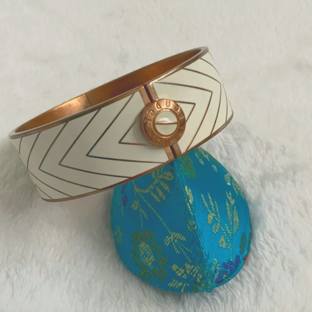 Henri Bendel Gold and Ivory Cuff Bracelet